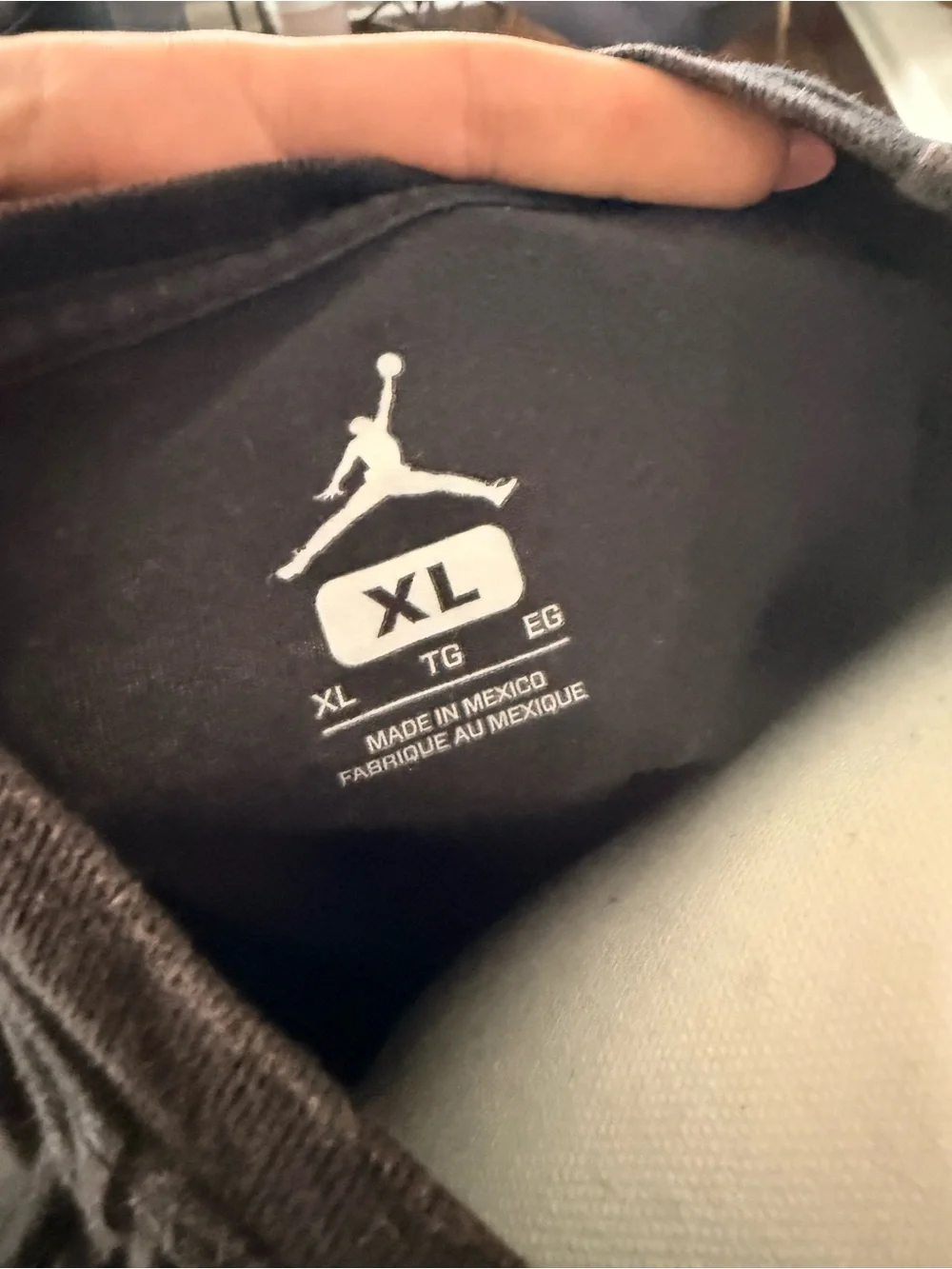 Jordan Black Tee with Green Camo Jumpman Graphic